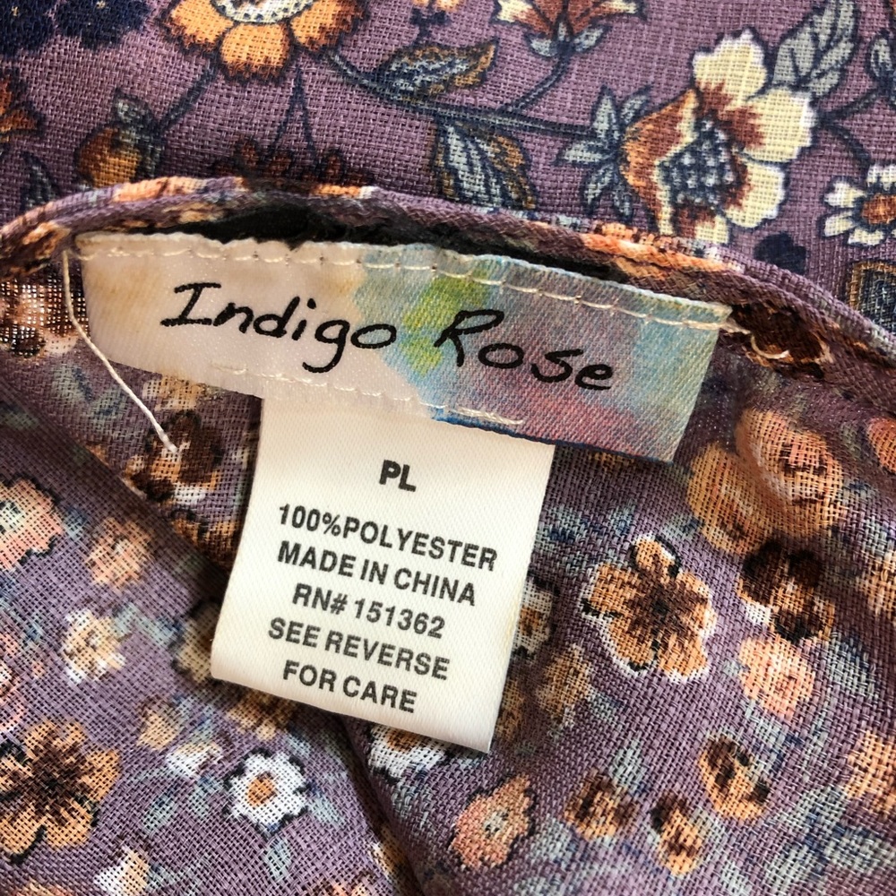 INDIGO ROSE FLORAL BOHEMIAN BLOUSE - Picture 4 of 7